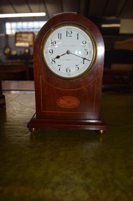 Lot 587 - Small Edwardian mantel clock in mahogany case...