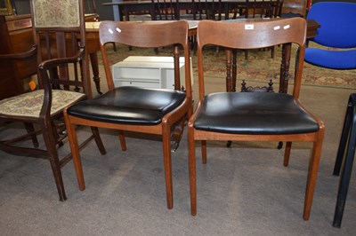 Lot 589 - Pair of retro mid Century teak dining chairs