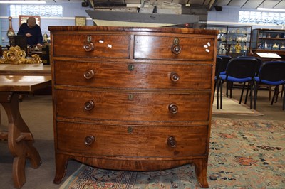 Lot 617 - 19th Century mahogany bow front chest with two...