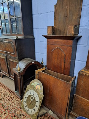 Lot 640 - Late Georgian long case clock with brass dial...