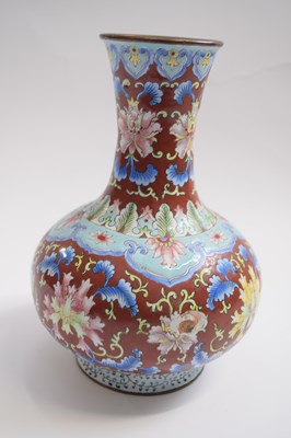 Lot 304 - Chinese Cloisonne vase decorated with a...
