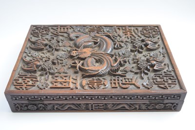 Lot 316 - Chinese wooden box, probably early 20th...