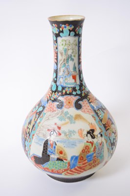 Lot 319 - Japanese porcelain vase, the baluster body...