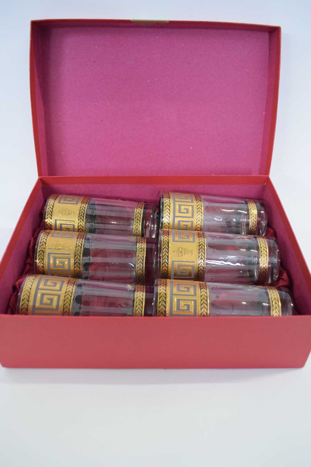 Lot 335 - Boxed set of six Schott crystal beakers...