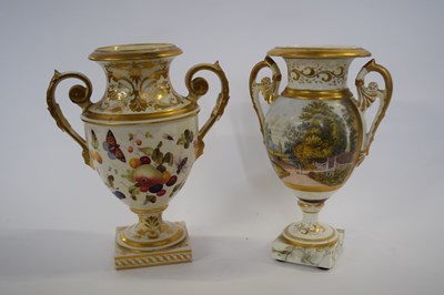 Lot 338 - 19th Century Derby vase painted with fruit...