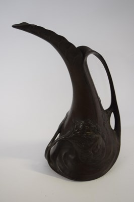Lot 350 - Metal Art Nouveau ewer in WMF style, 28cm high