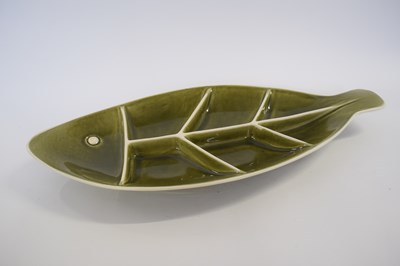 Lot 351 - Large hors d'oeurves dish shaped as a fish by...
