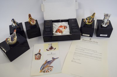 Lot 355 - Group of six Royal Crown Derby paperweights...