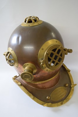 Lot 369 - Navy diving helmet marked 5 date of...