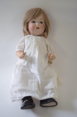 Lot 375 - German bisque headed doll marked K Mengers,...