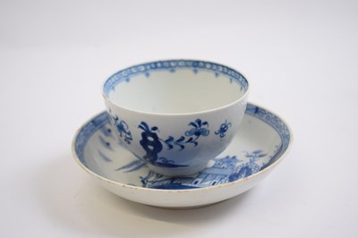 Lot 406 - Lowestoft tea bowl and a saucer, both with...