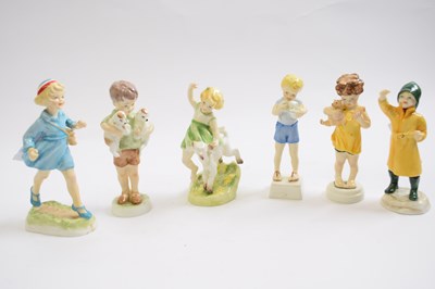 Lot 413 - Group of small size Royal Worcester figures...