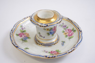 Lot 419 - Sevres style ink well with floral decoration
