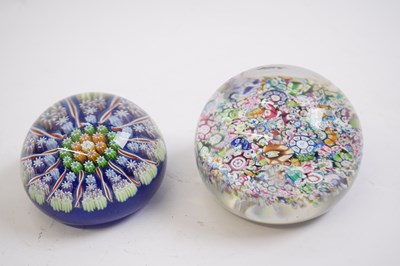 Lot 431 - Two paperweights, one Perthshire with blue and...