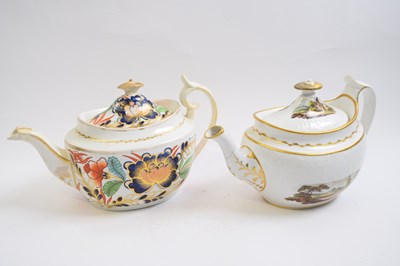 Lot 444 - Two English early 19th Century teapots, one...