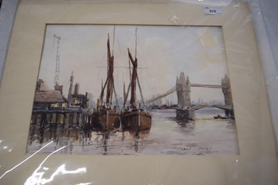 Lot 159 - Sydney Foley - Thames View, watercolour, unframed