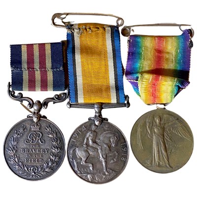 Lot 1 - WWI George V military metal, gallantry medal...