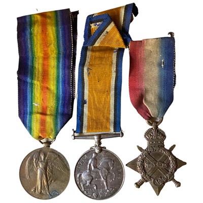 Lot 4 - First World War British Medal trio impressed...