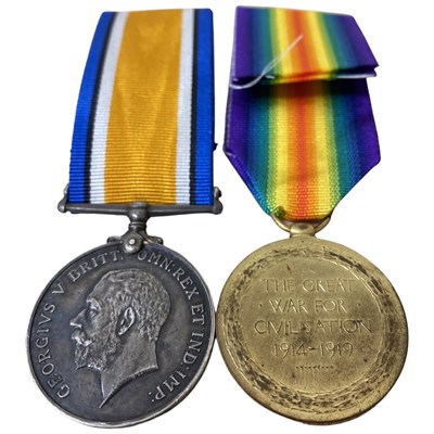 Lot 42 - First World War British Medal pair consisting...