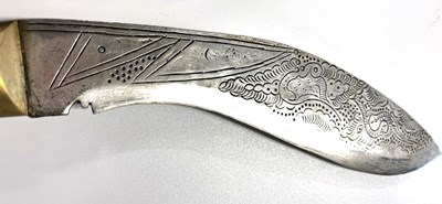 Lot 72 - Indian/Nepalese kukri knife with bone handle,...