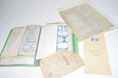 Lot 381 - Green folder containing various ephemera to...
