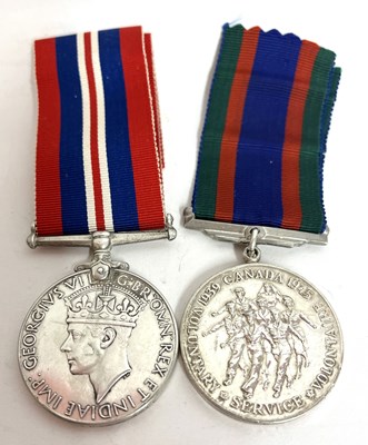 Lot 393 - WWII Royal Canadian Air Force silver War Medal,...