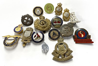 Lot 394 - Tin: collection of various lapel and collar...