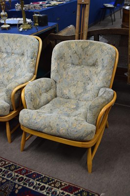 Lot 492 - Ercol three piece suite, sofa 190cm wide