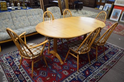 Lot 493 - Set of 6 Ercol dining chairs and extending...