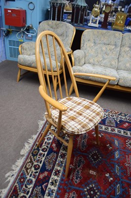 Lot 493 - Set of 6 Ercol dining chairs and extending...