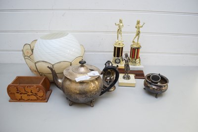 Lot 10 - MIXED LOT VARIOUS TROPHIES, CEILING LIGHT...