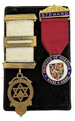Lot 307 - Pair of Masonic jewels to include Province of...