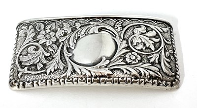 Lot 4 - Edwardian silver card case of slight curved...