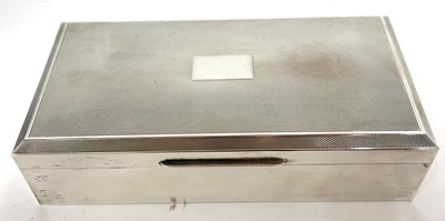 Lot 9 - Silver cigarette box of rectangular form, the...