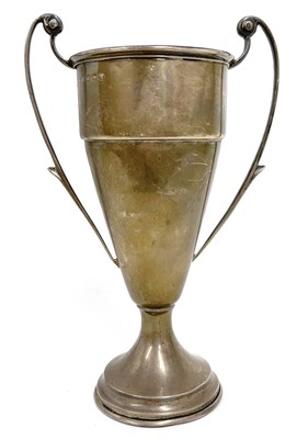 Lot 10 - George V silver twin handle trophy/cup,...