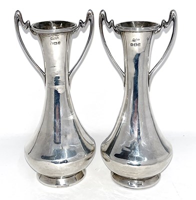 Lot 12 - Pair of Edwardian silver twin handle spill...