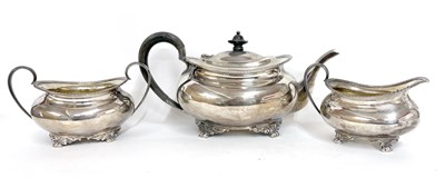 Lot 13 - George V silver three piece tea set comprising...