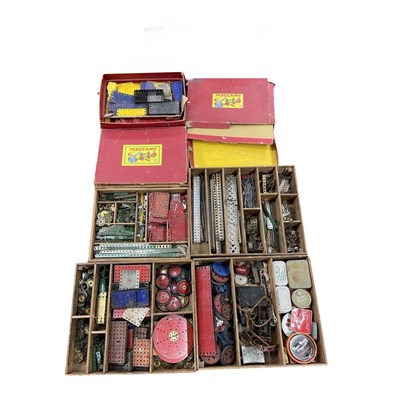 Lot 254 - A large quantity of vintage Meccano in wooden...