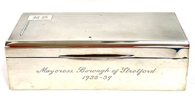 Lot 20 - George VI silver cigarette box of rectangular...