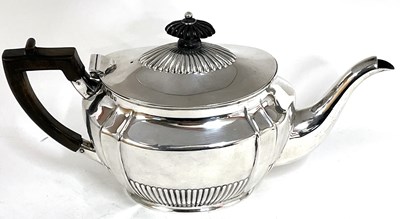 Lot 23 - Victorian silver bachelors teapot of oval...