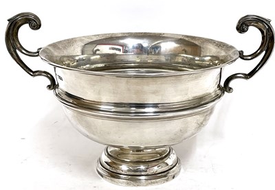 Lot 32 - George V silver twin handled trophy cup/bowl...