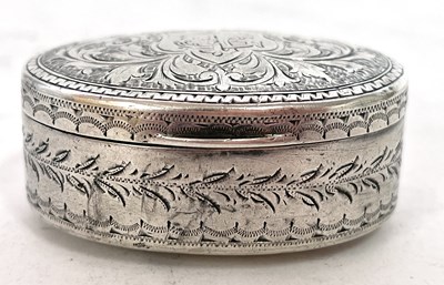 Lot 41 - Edwardian silver snuff box of oval form, the...