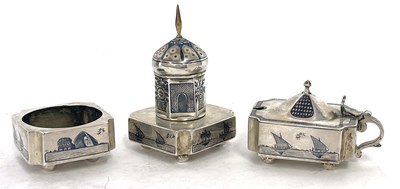 Lot 53 - Three piece Middle Eastern white metal...