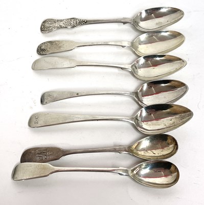 Lot 63 - Group of seven Newcastle teaspoons, four...