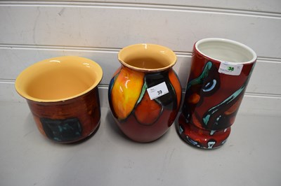 Lot 39 - TWO MODERN POOLE POTTERY VASES TOGETHER WITH A...