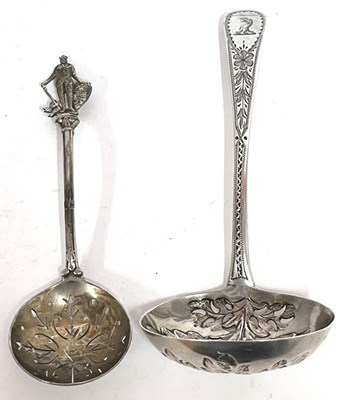 Lot 82 - Mixed Lot: George IV silver sifter spoon the...