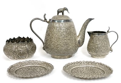 Lot 90 - Antique Indian silver tea set 'Lucknow Circa...