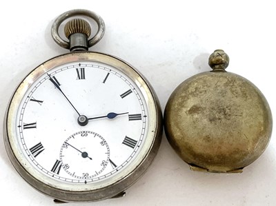 Lot 171 - White metal pocket watch with coin holder fob,...