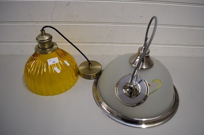 Lot 42 - TWO HANGING GLASS CEILING LIGHT FITTINGS