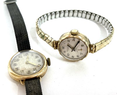 Lot 188 - Two ladies 9ct gold cased wristwatches, both...